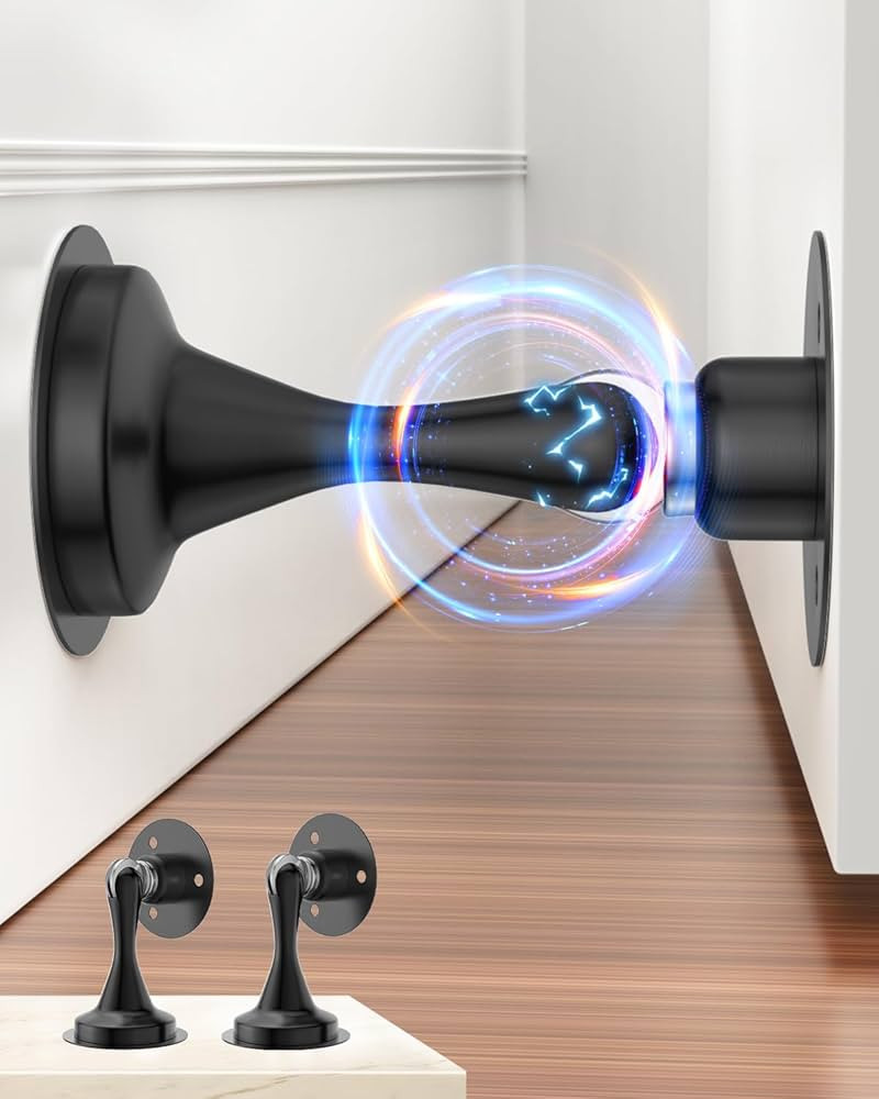 HELEMAN Magnetic Door Stoppers for Bottom of Door: 2Pack Stainless Steel Door Stops Holder Catch ... | Amazon (US)