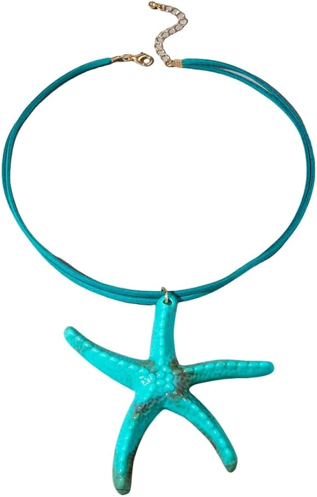 Large Starfish Shell Necklace for Women Bohemian Starfish Pendant Necklace Dainty Coastal Jewelry... | Amazon (US)