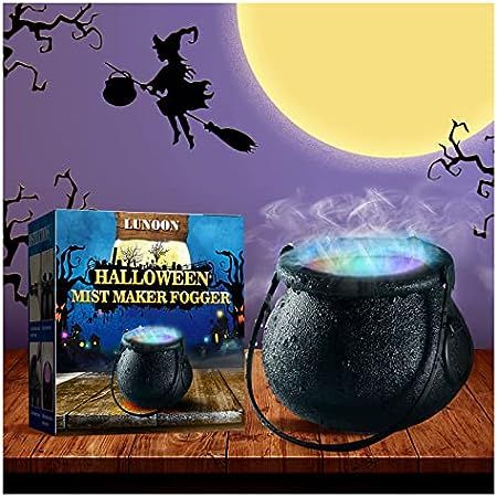 Halloween Witch Cauldron Fog Maker, Witches Cauldron Mist Maker Fogger with 12pcs Colors Changing LE | Amazon (US)