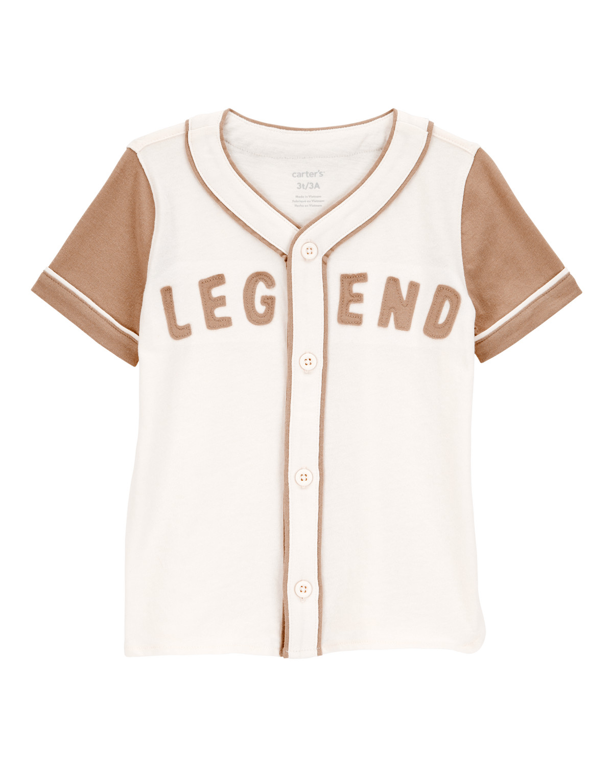 Toddler Legend Baseball Button-Down Vintage Tee - Ivory - Carter's | Carter's | Carter's Inc