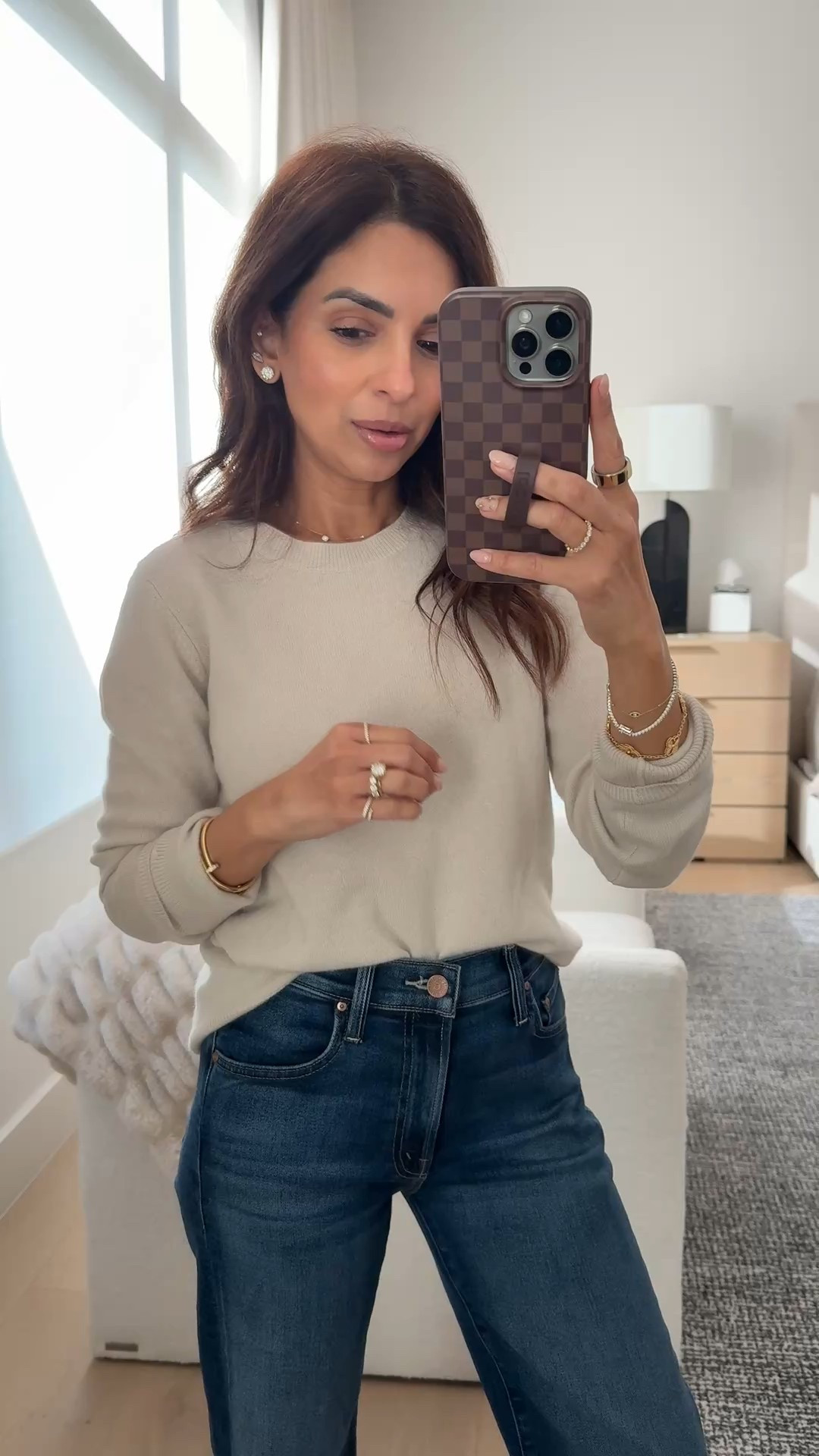 Cashmere sweater is marked down in a ton of colors! This one is shade ivory sand, I have the XS. Denim is SO GOOD, I have size 24 for ref 

#LTKPetite #LTKSaleAlert