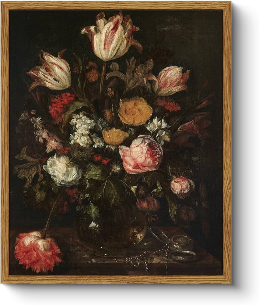 ARPEOTCY Floral Framed Wall Art, Flower Bathroom Art Decor Aesthetic, 9x11 Inch Canvas Art, Farmh... | Amazon (US)