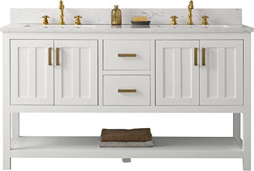 Urban Furnishing - Henry 60-Inch (60") Bathroom Sink Vanity Set with Carrarra White Quartz Top - ... | Amazon (US)