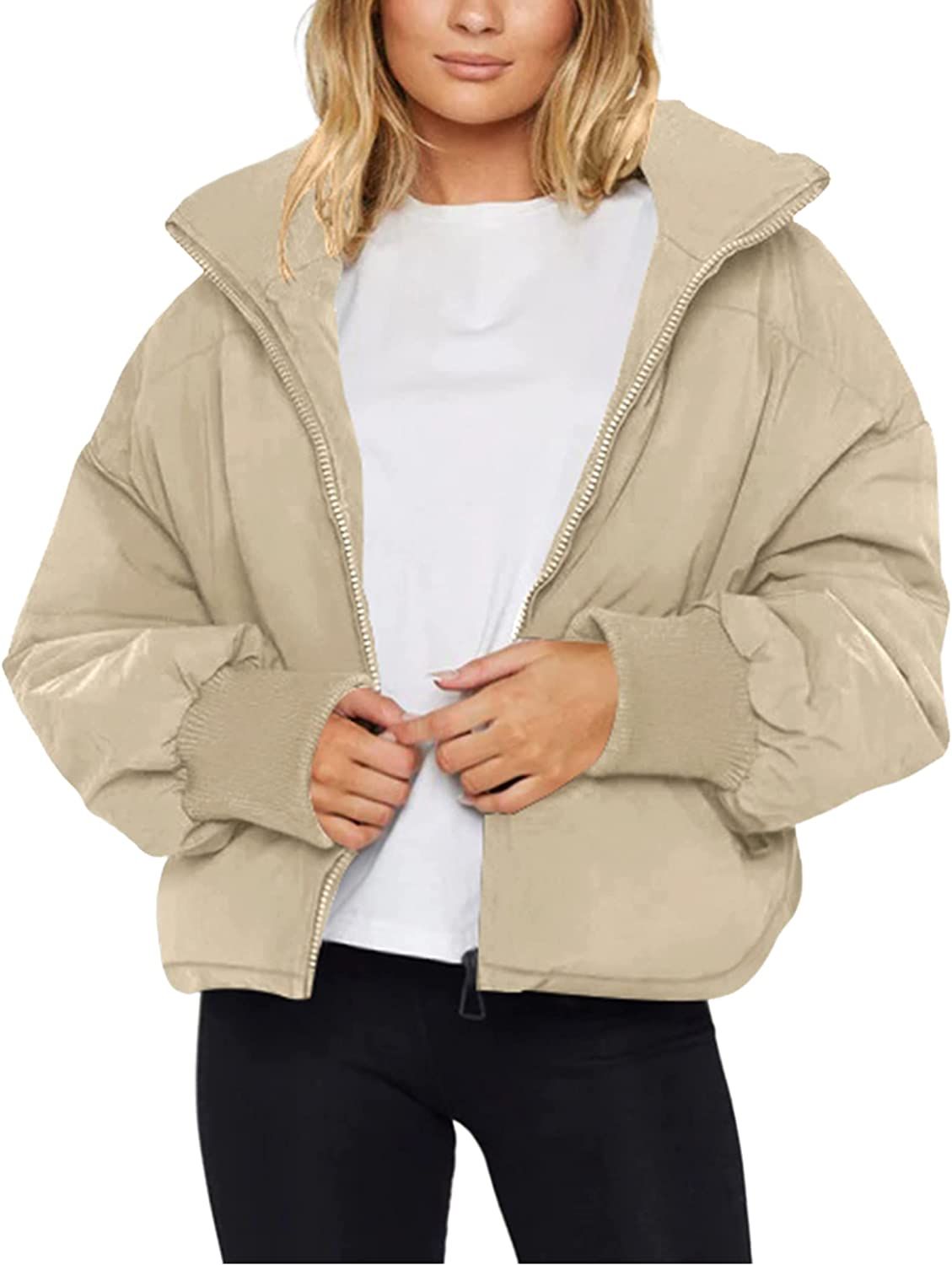 Zeagoo Women's Winter Long Sleeve Full Zipper Baggy Puffer Short Down Jacket Coat at Amazon Women... | Amazon (US)