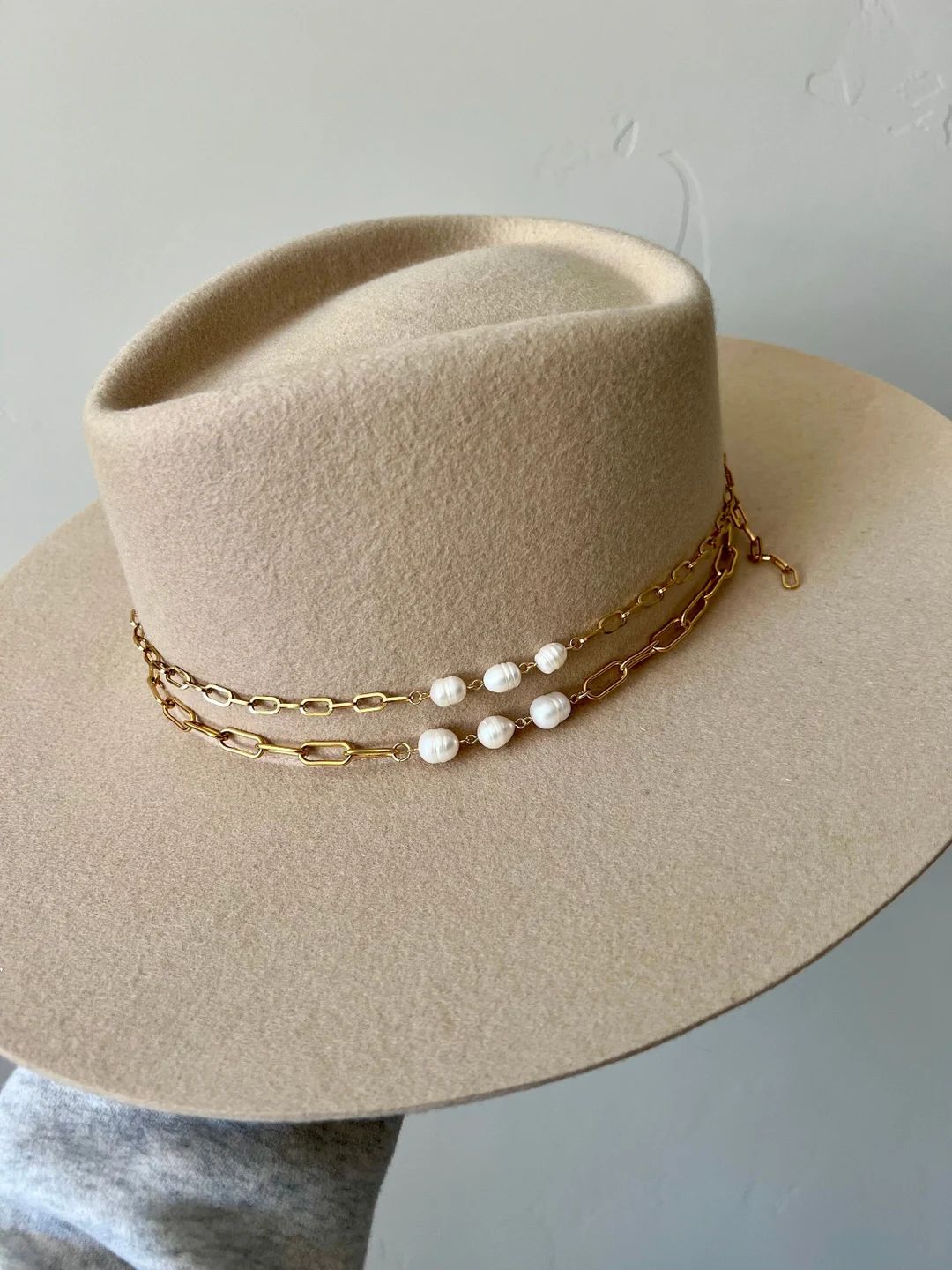 Pearl Chain Hat Band - Etsy | Etsy (US)