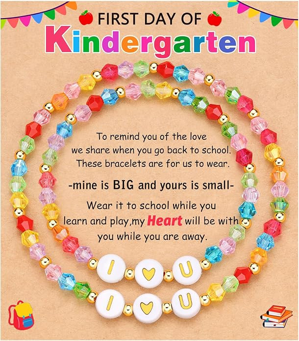 First Day of Preschool/Kindergarten Gifts Colorful Bead Bracelets | Amazon (US)