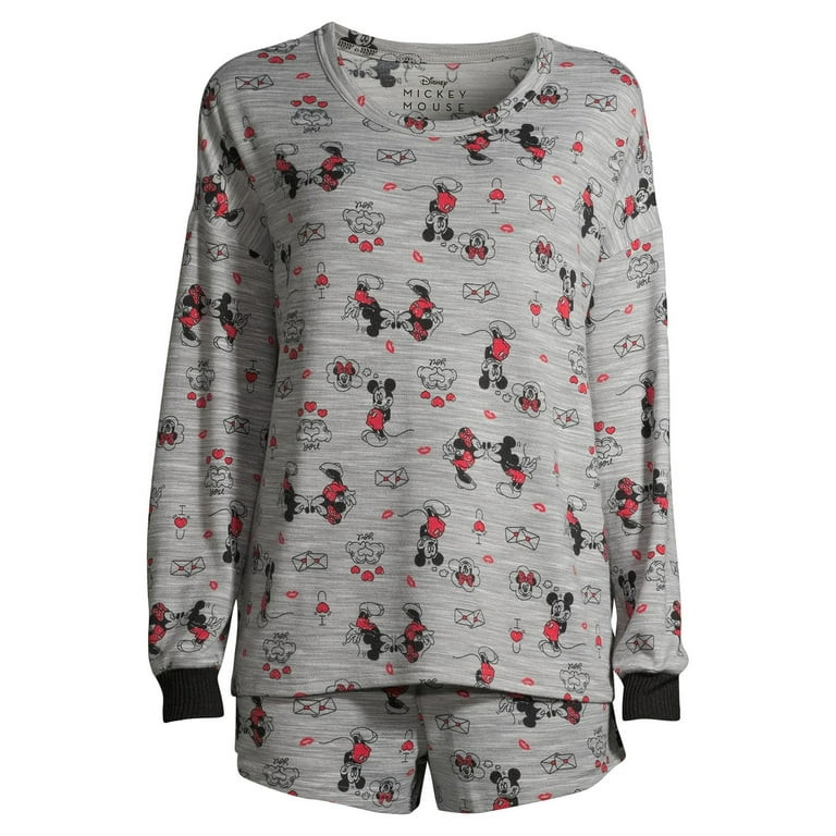 Disney Long Sleeve Round Neck Graphic Print Pajamas (Women's or Women's Plus) 2 Piece Set | Walmart (US)