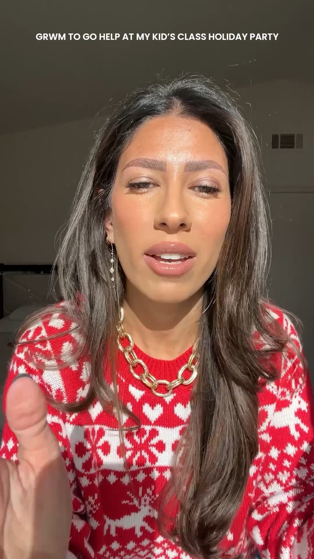 GRWM to go help at my kids class holiday party. 

#LTKootd #LTKHoliday #LTKgrwm