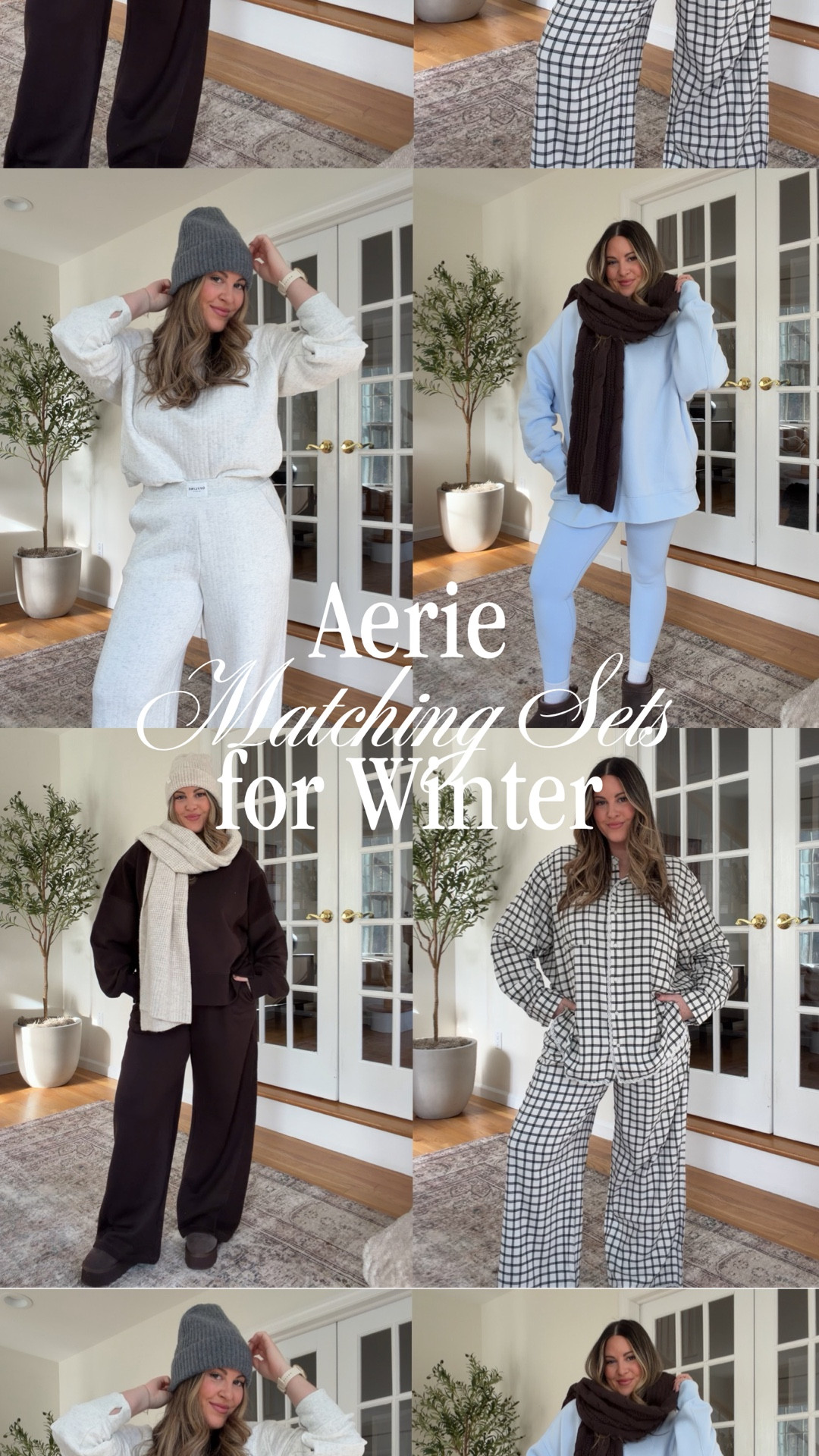 Matching sets I’m packing for a Winter weekend getaway! ❄️⛄☕ Fit 1 - L sweatshirt (sized up for length, but already oversized), M leggings | Fit 2 - M in everything | Fit 3 - M in everything | Fit 4 - L top (sized up for super oversized), M bottoms

#AeriePartner #AerieREAL, winter outfits, matching set, cozy outfits, leggings outfit, matching sweat set, winter travel outfit

#LTKTravel #LTKSeasonal #LTKootd