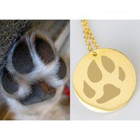 Your Pet's Actual Paw On Your Necklace Gift | Print Dog Mom Lover Pet Loss Dad | Etsy (US)