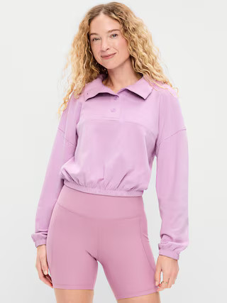 Button-Up Funnel-Neck Sweatshirt | Old Navy (US)