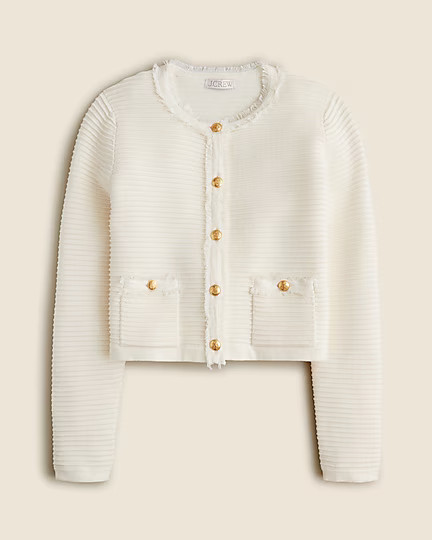 Emilie sweater lady jacket in textured cotton | J. Crew US