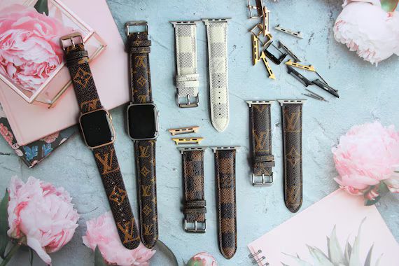 Handmade Apple Watch Band Leather Apple watch series 6 5 4 3 2 1 38/40mm 42/44mm LV | Etsy (US)