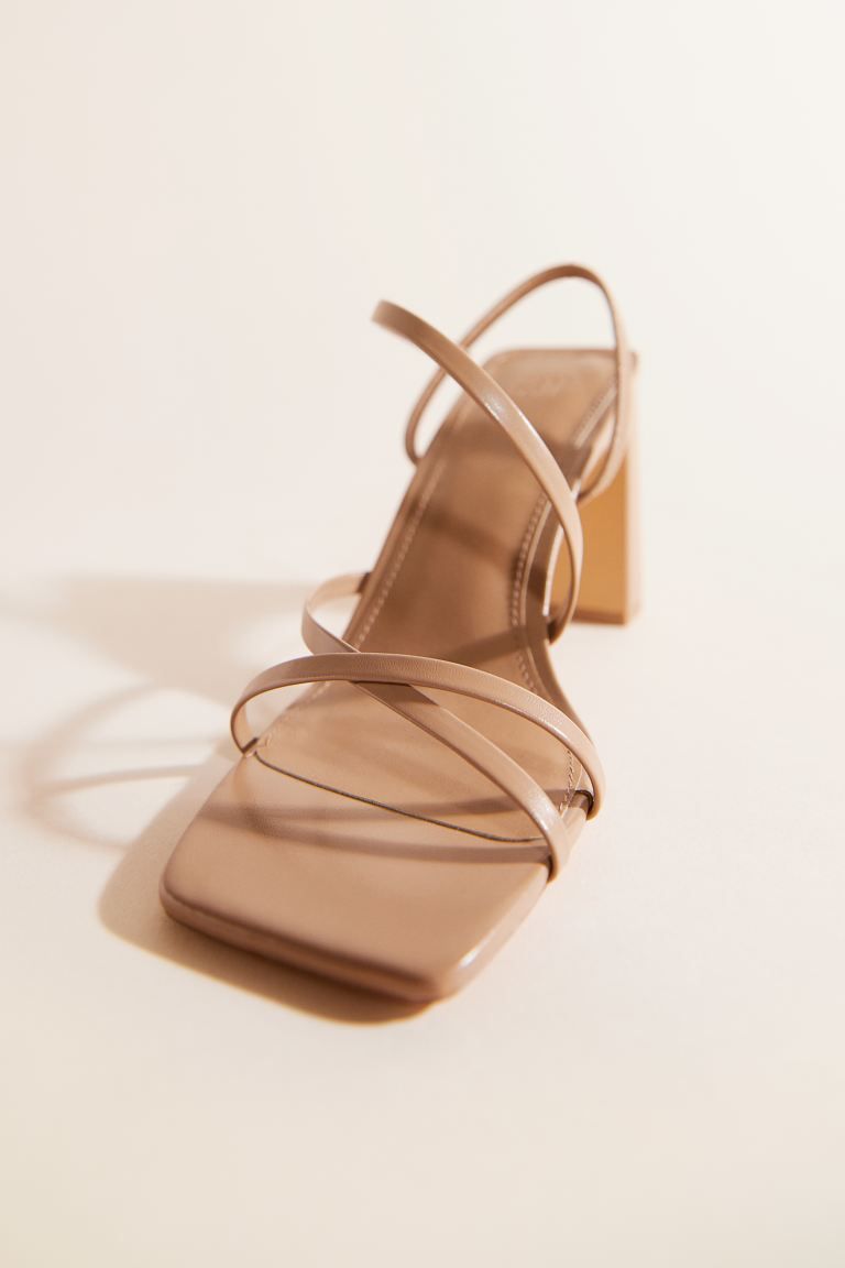 Block-heeled sandals - High heel - Beige - Ladies | H&M GB | H&M (UK, MY, IN, SG, PH, TW, HK)
