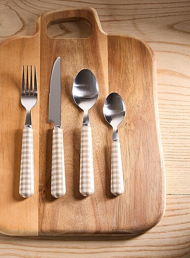 Gingham check utensilsSet of 16 | Simons