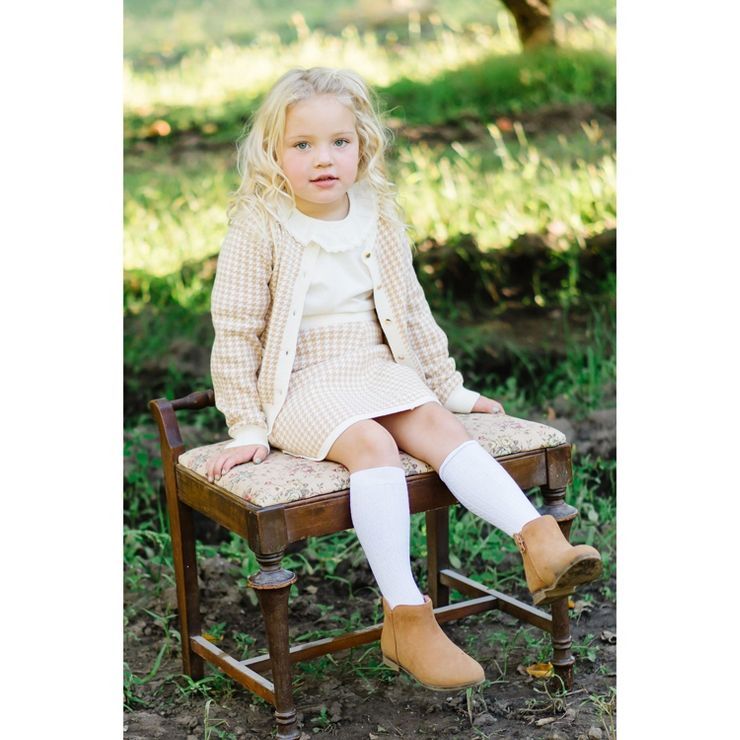 Hope & Henry Girls' Long Sleeve Classic Houndstooth Cardigan Sweater, Kids | Target