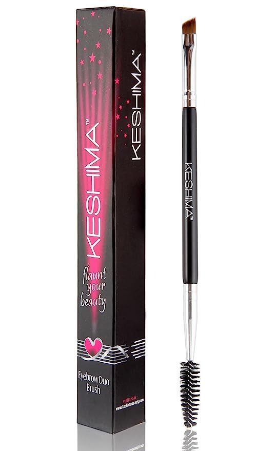 Duo Eyebrow Brush by Keshima - Premium Quality Angled Eye Brow Brush and Spoolie Brush | Amazon (US)