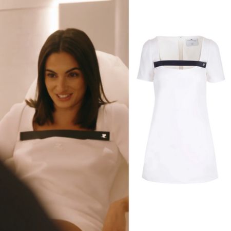 Paige DeSorbo’s White Logo Mini Dress 
