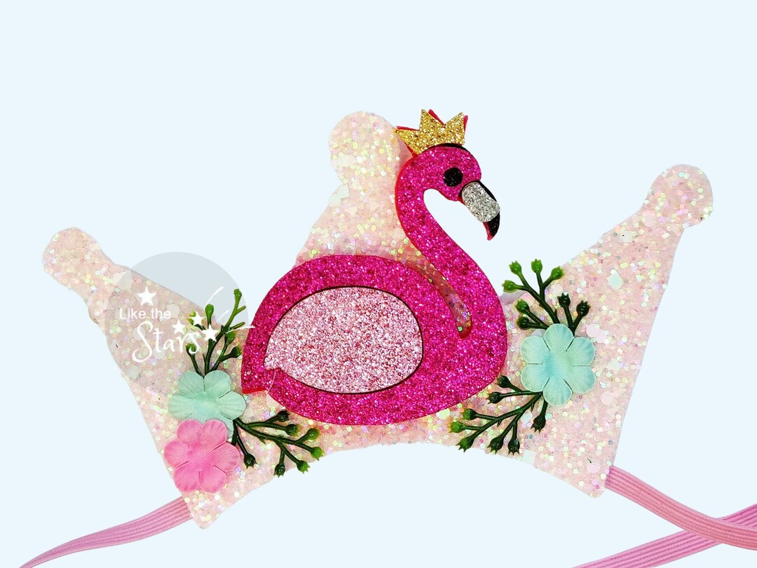Flamingo Birthday Crown Tiara, Custom Birthday Crown Name & Number, Flamingo Birthday Party Crown... | Etsy (US)