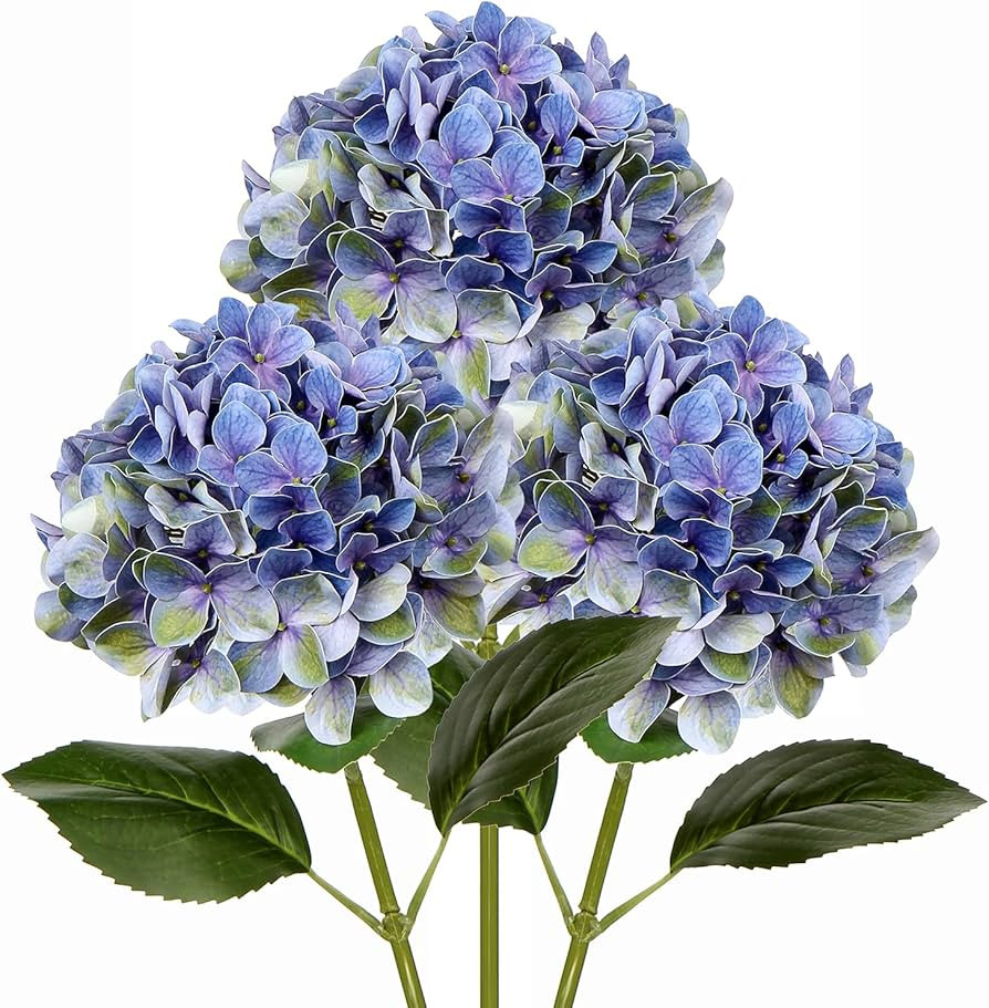 DILATATA Faux Hydrangea Large Artificial Purple Hydrangea Flowers 26" Real Touch Hydrangea Flower... | Amazon (US)