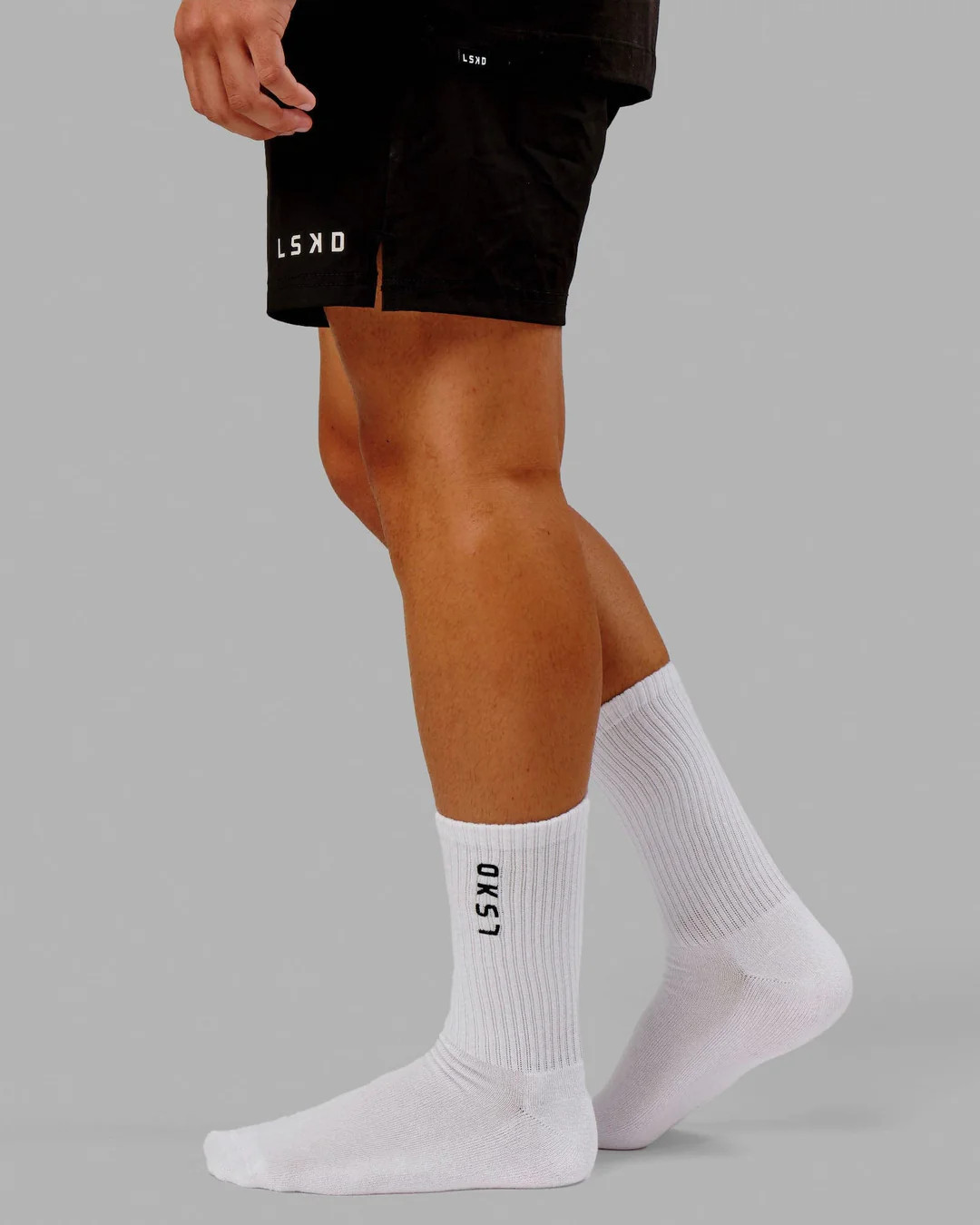 Signal 3 Pack Crew Socks - White-Black | LSKD | LSKD