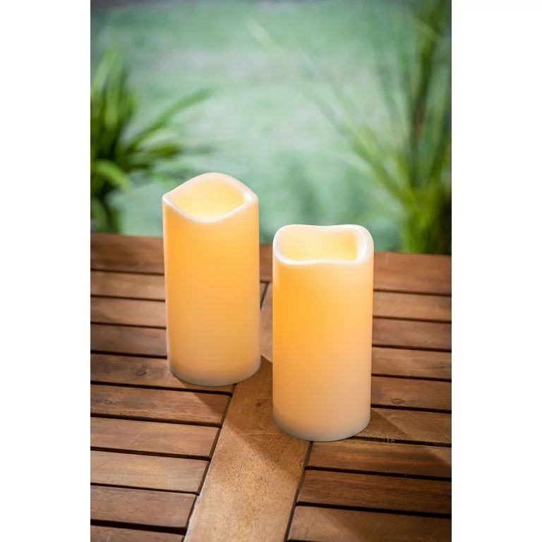 Better Homes & Gardens 6" Flameless Flicker Outdoor LED Candle 2-Pack | Walmart (US)