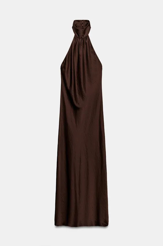 Model height: 179 cmZARA WOMAN COLLECTIONDress with a halter neckline and open back. Straight hem... | Zara UK