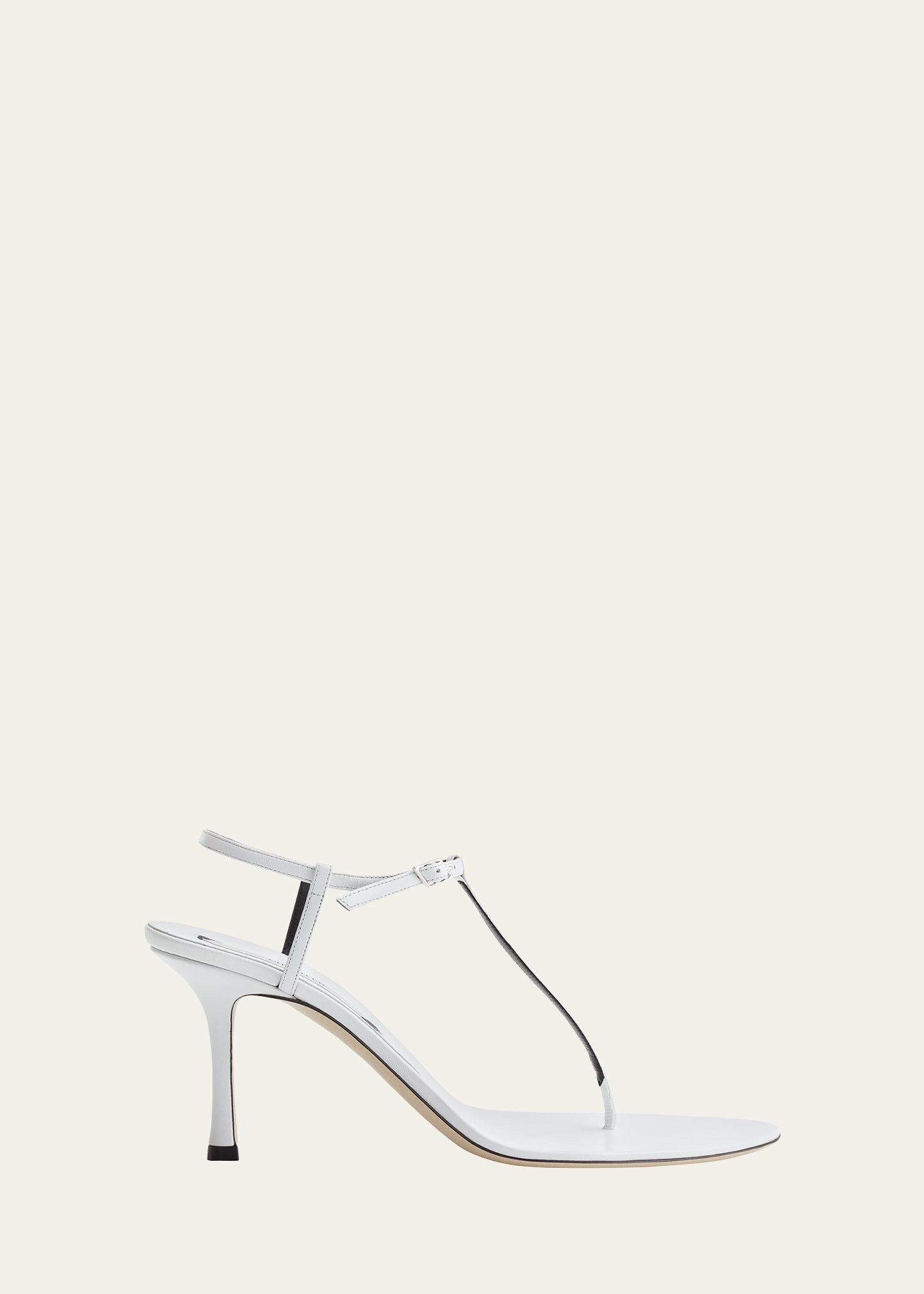 Christen Mono Leather T-Strap Stiletto Sandals | Bergdorf Goodman
