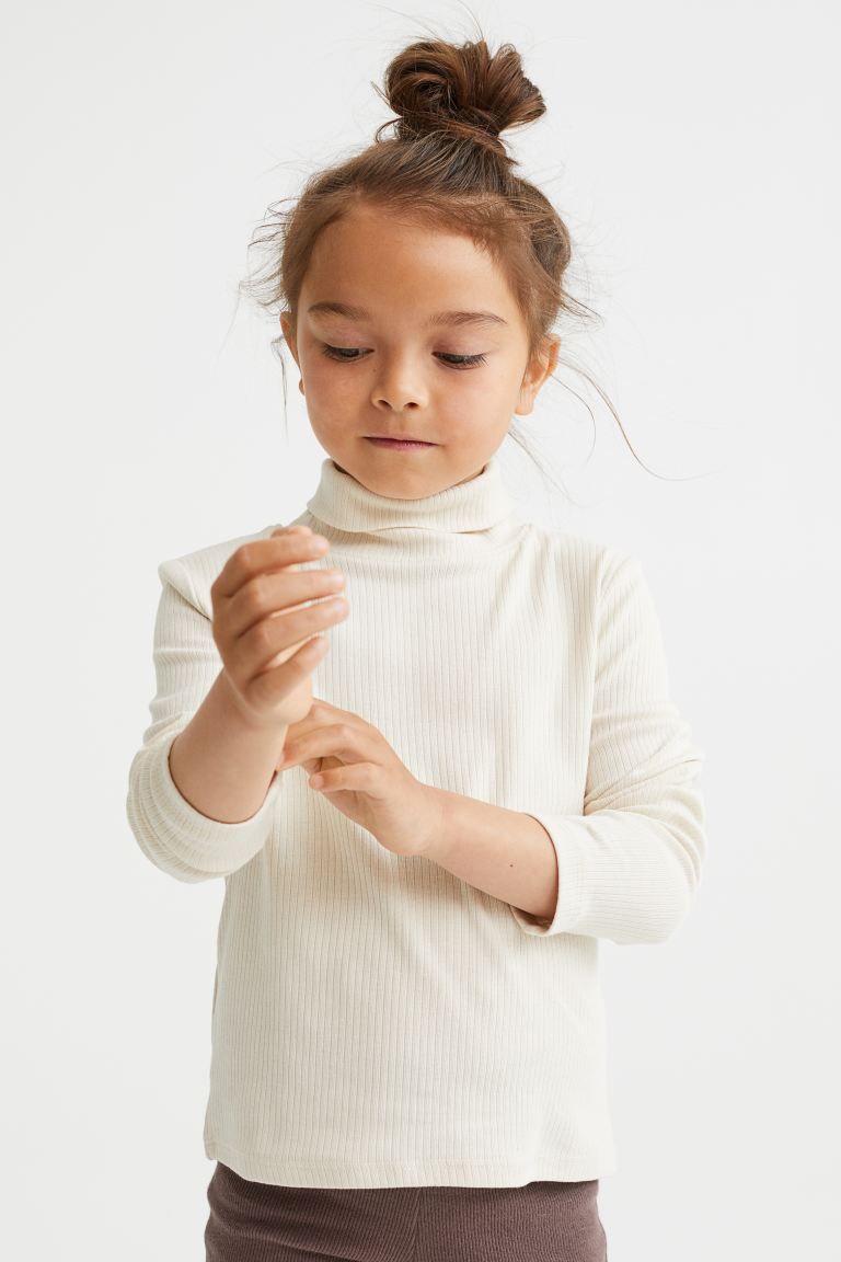 2-pack Ribbed Jersey Mock Turtleneck Tops | H&M (US + CA)