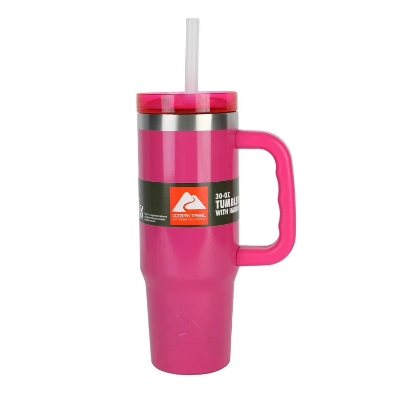Ozark Trail 30 oz Tumbler with Handle, Shimmer Fuschia Burst | Walmart (US)
