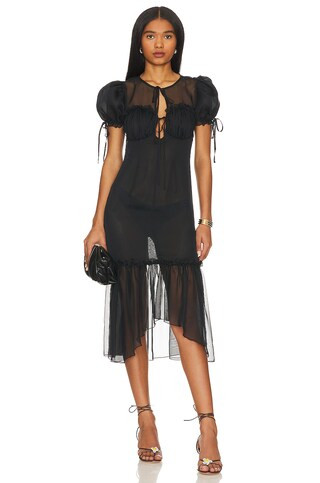 LPA Ophelia Midi Dress in Black from Revolve.com | Revolve Clothing (Global)