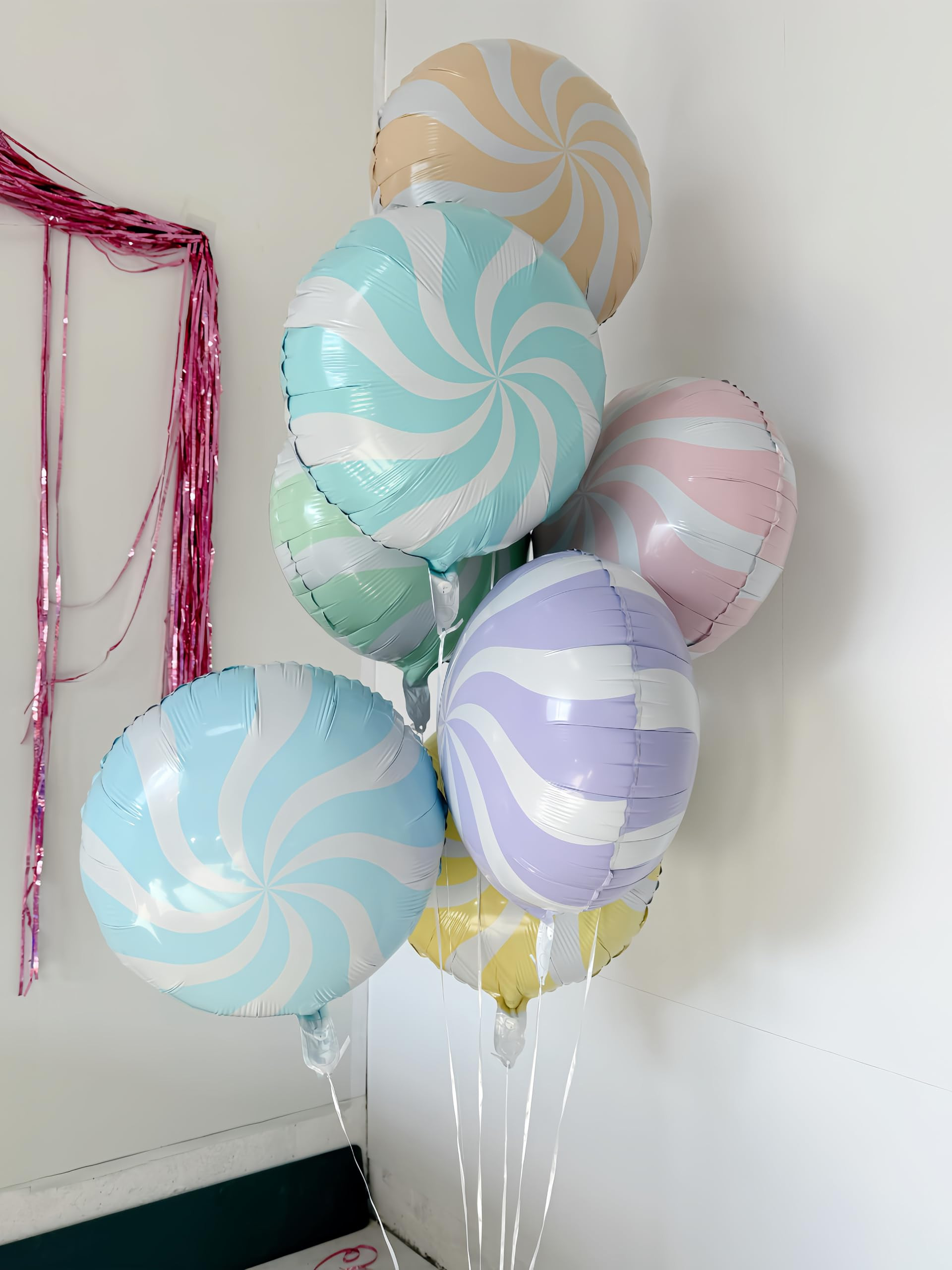 7 Colors Macaron Candy Balloons 18 Inch/Round Lollipop Foil Balloons for Christmas/Rainbow Candy ... | Amazon (US)