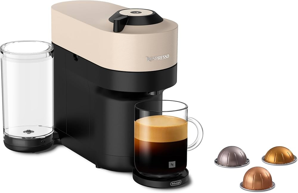 Nespresso Vertuo Pop+ Single Serve Coffee and Espresso Machine by De Longhi, Sand Beige | Amazon (CA)