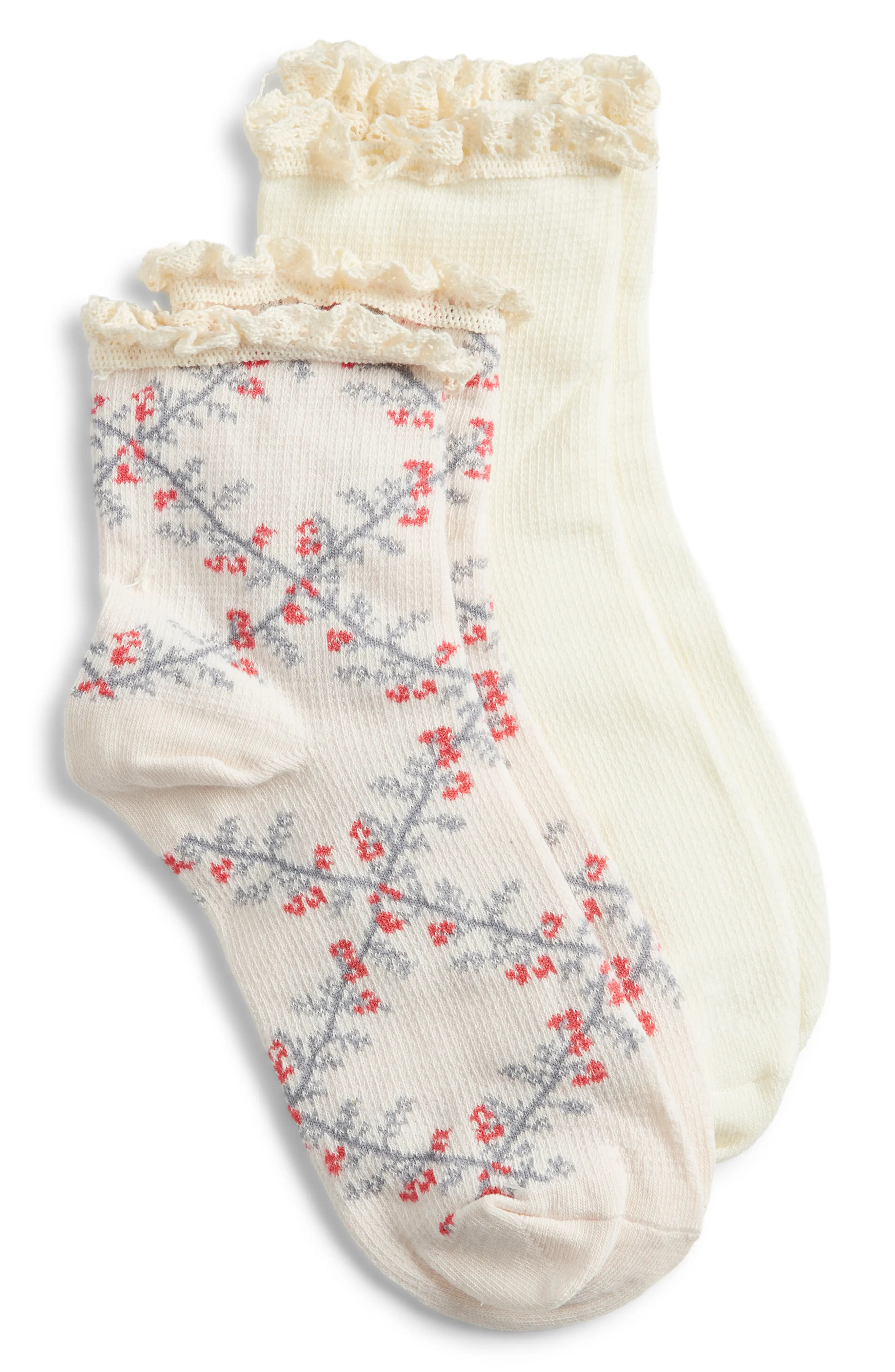 Assorted 2-Pack Lace Trim Trellis Socks | Nordstrom