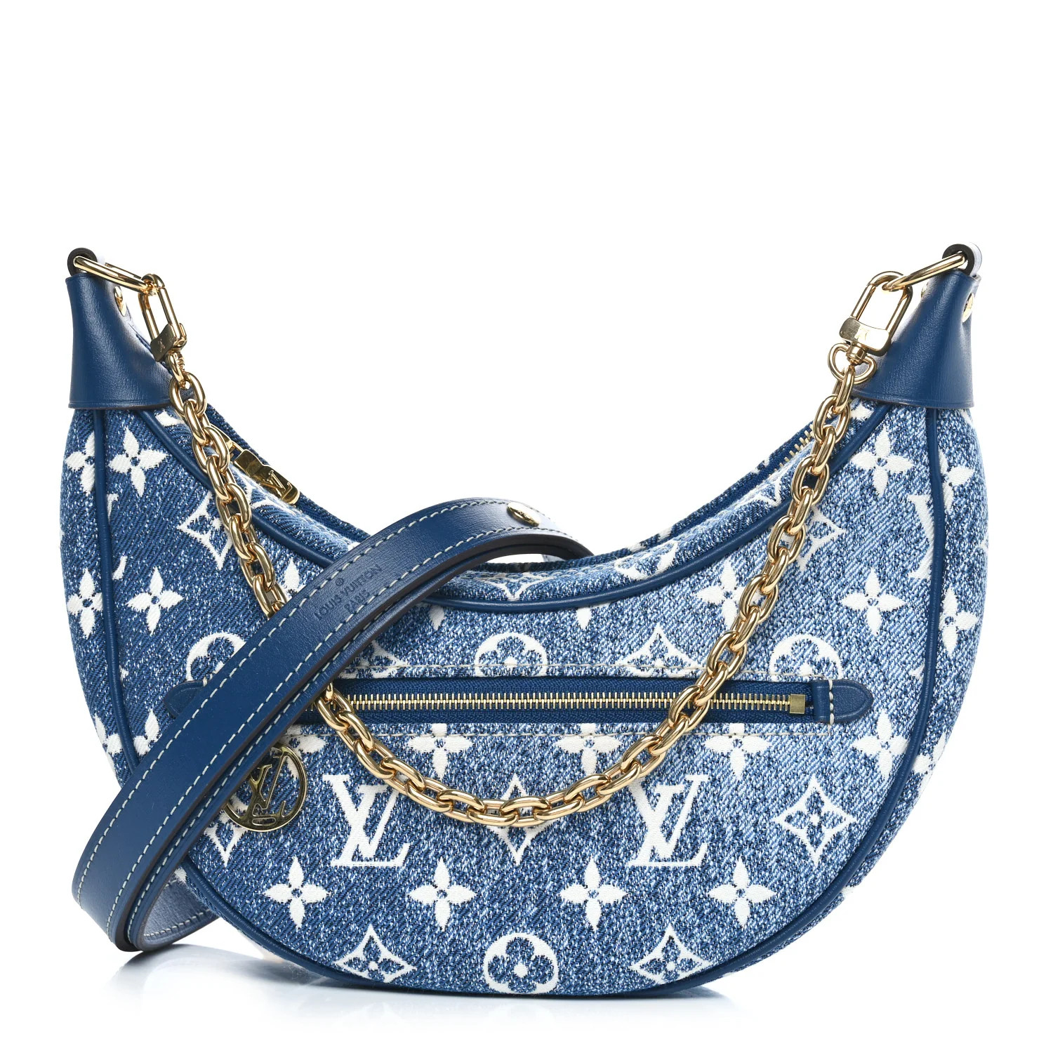 Monogram Jacquard Denim Loop Bleu | FASHIONPHILE (US)