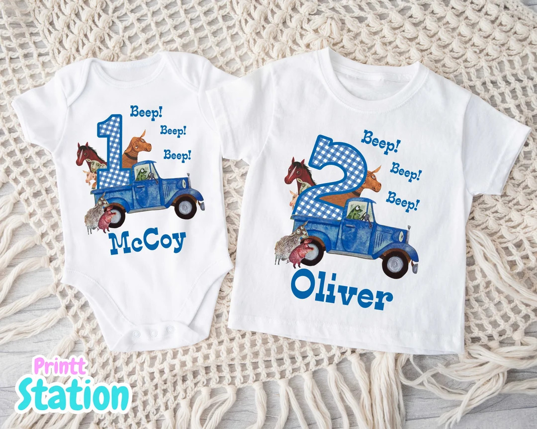 Little Truck Birthday Shirt, Truck Party Matching Tee, Personalized Family Shirt, Gift for Boys, ... | Etsy (US)