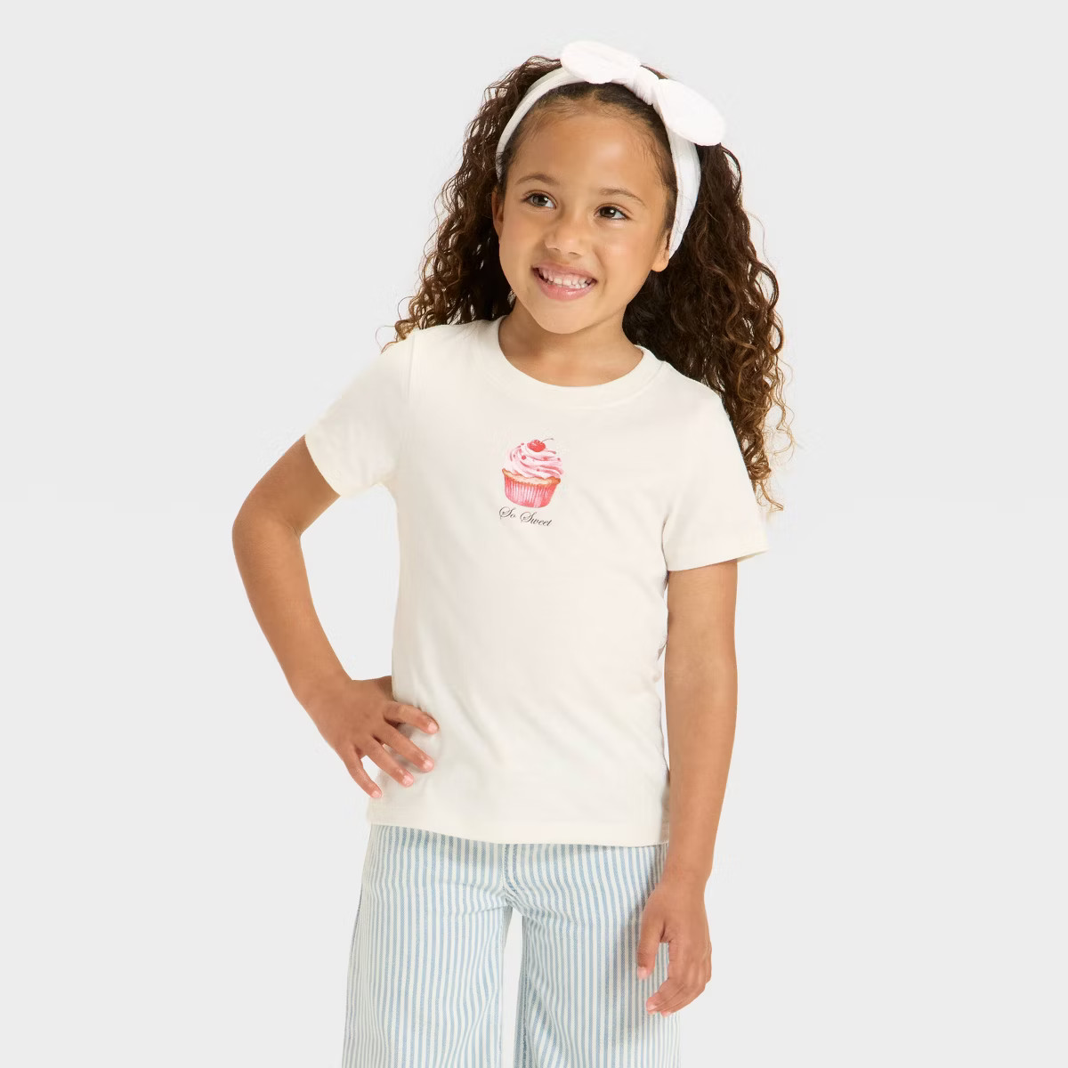 Toddler Girls' Cupcake Graphic T-Shirt - Cat & Jack™ Cream | Target