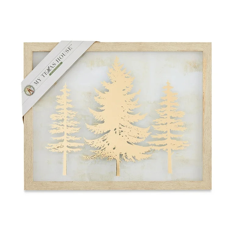 My Texas House Gold Trees Holiday Wall Art, 11" x 14" | Walmart (US)