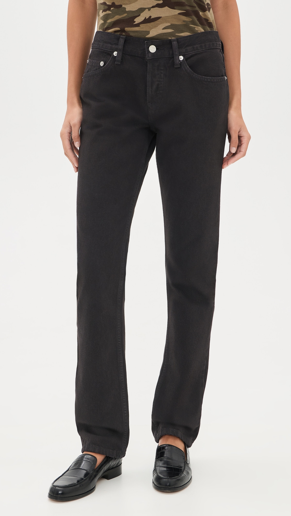 RE/DONE Slim Cigarette Jeans Washed Black 24 | Shopbop