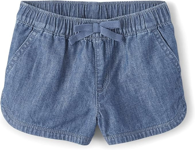 The Children's Place Baby Girls' and Toddler Pull On Chambray Shorts | Amazon (US)