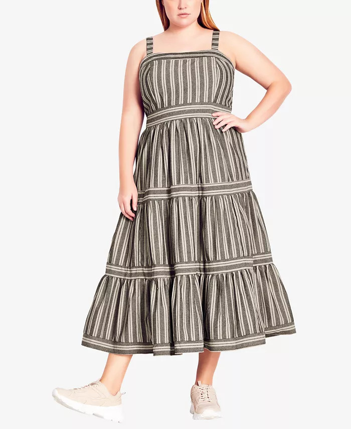 City Chic Plus Size Trendy Single Stripe Dress & Reviews - Dresses - Plus Sizes - Macy's | Macys (US)