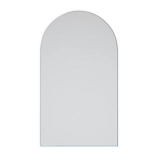 Glass Warehouse 22 in. W x 38 in. H Framed Arched Bathroom Vanity Mirror in Black MF-ARC-38X22-B ... | The Home Depot