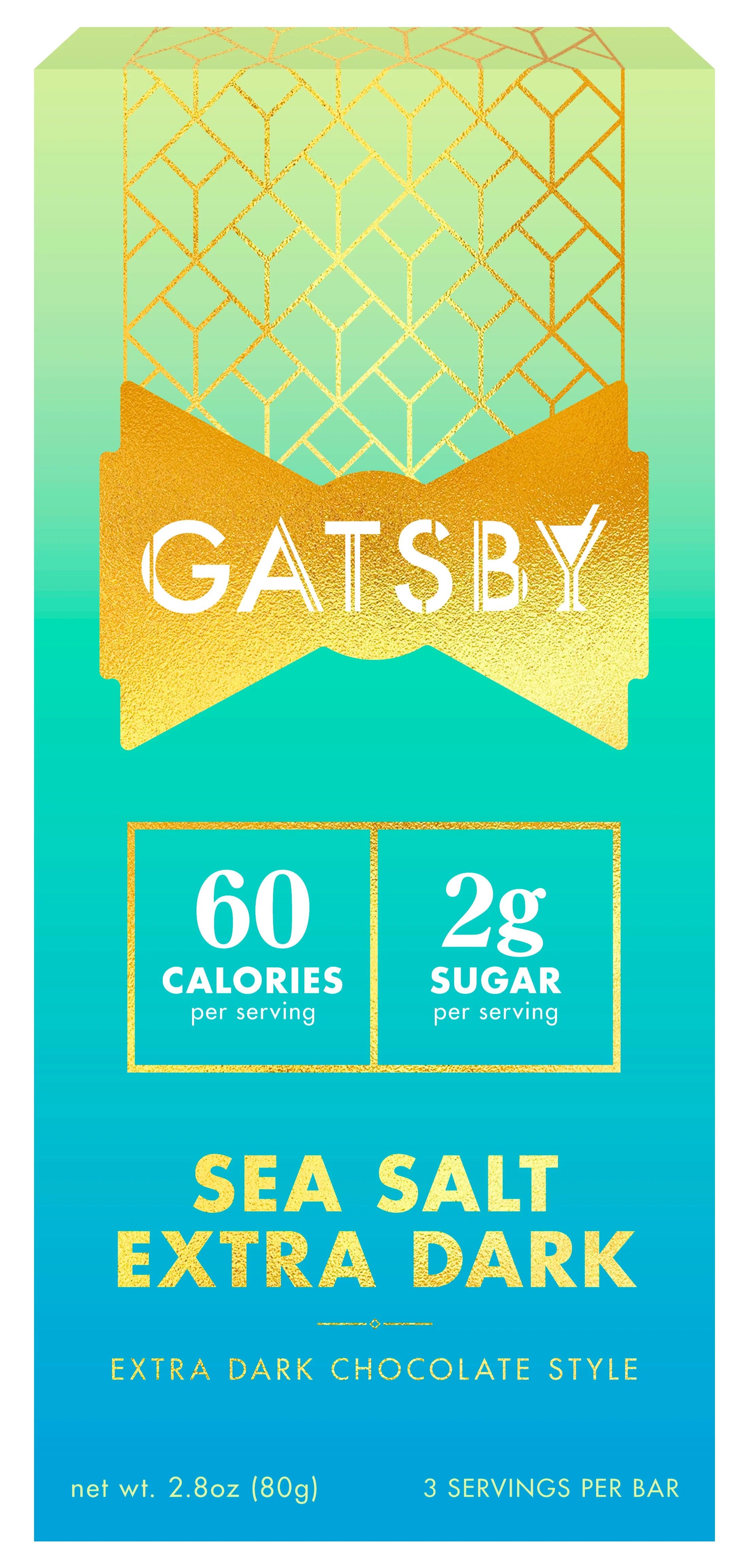 Gatsby Sea Salt Extra Dark Chocolate Bar, Low-Sugar, Dairy-Free, 2.8 oz | Walmart (US)