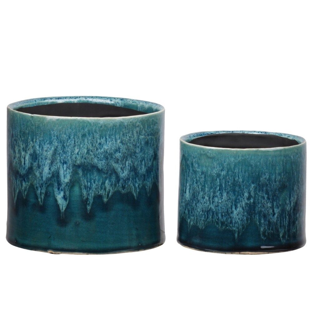 Urban Trends Collection: Ceramic Pot Gloss Finish Green 5 | Bed Bath & Beyond