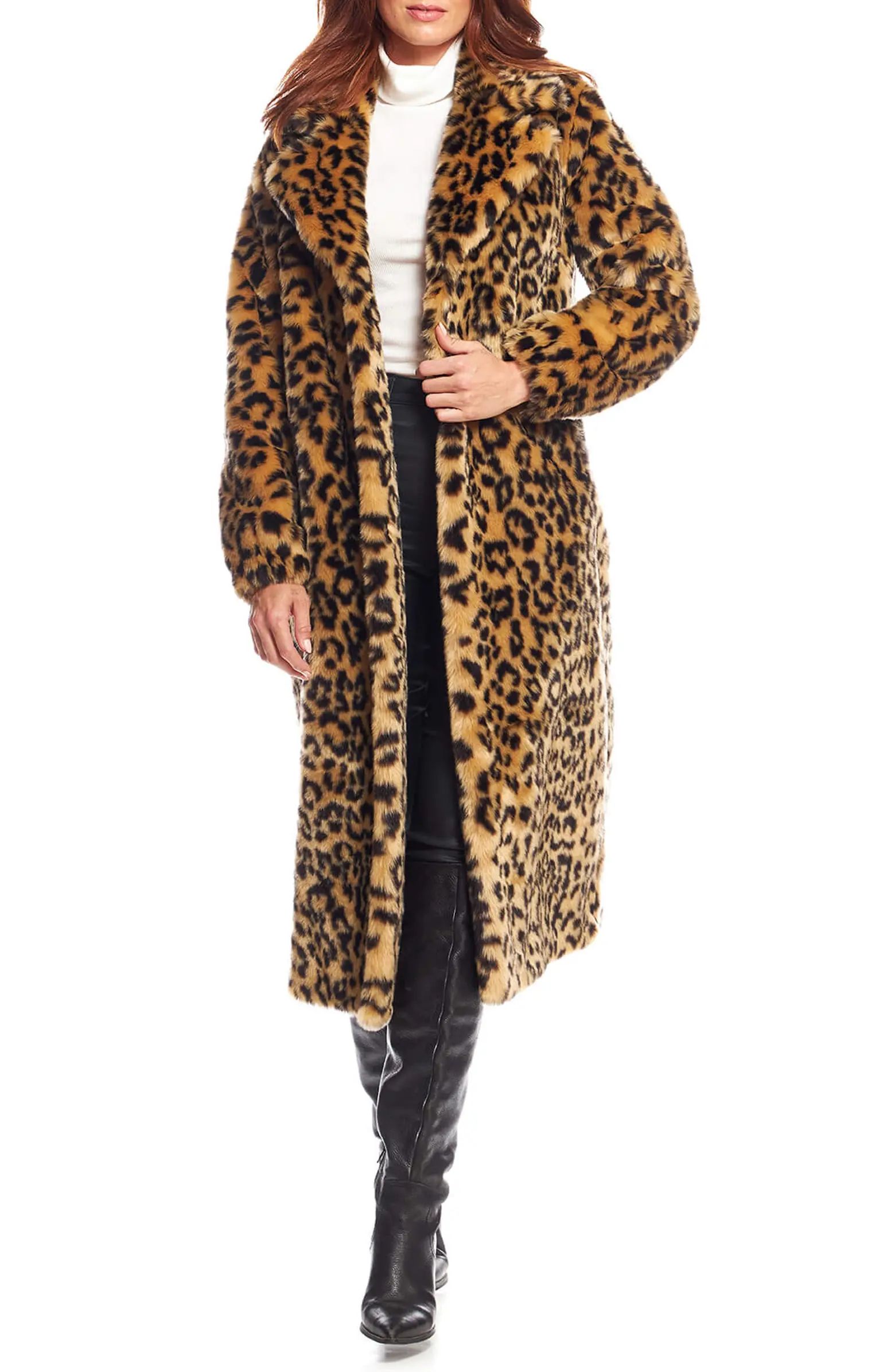 Roam Free Leopard Print Faux Fur Coat | Nordstrom