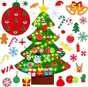 Max Fun DIY Felt Christmas Tree Set Plus Tic-Tac-Toe Games for Kids Toddlers Wall Hanging Decorat... | Amazon (US)