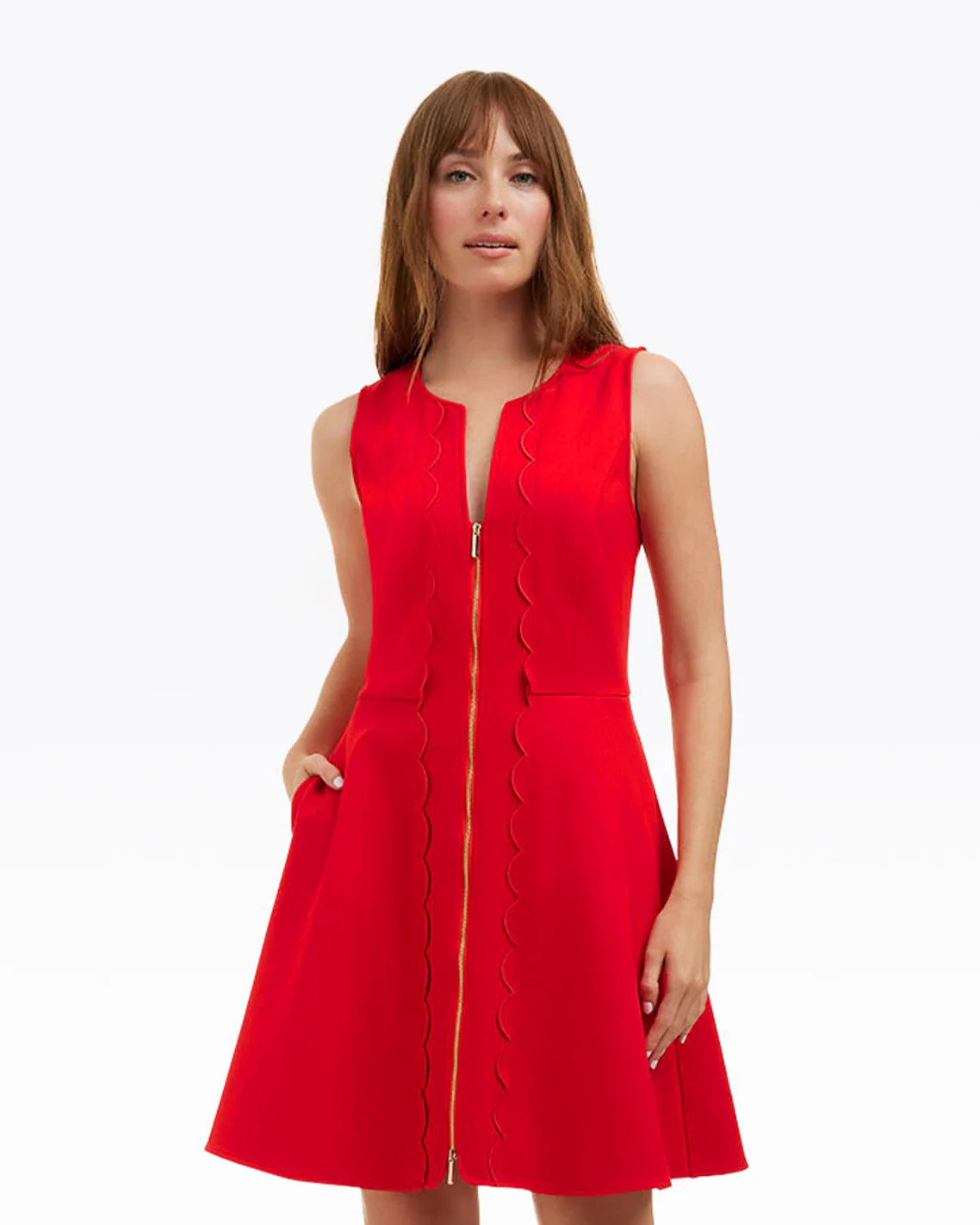 Sleeveless Mae Love Circle Dress in Red | Draper James (US)