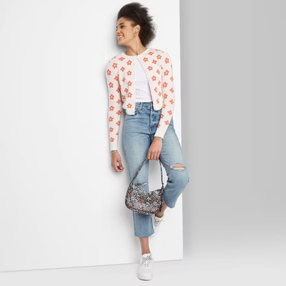 Women's Super-High Rise Distressed Slim Straight Jeans - Wild Fable™ Medium Wash | Target