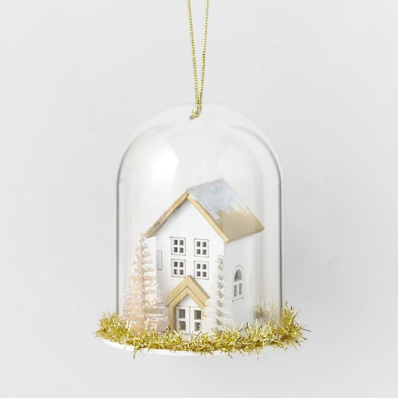 Cloche with Mini House Scene Christmas Tree Ornament - Wondershop&#8482; | Target