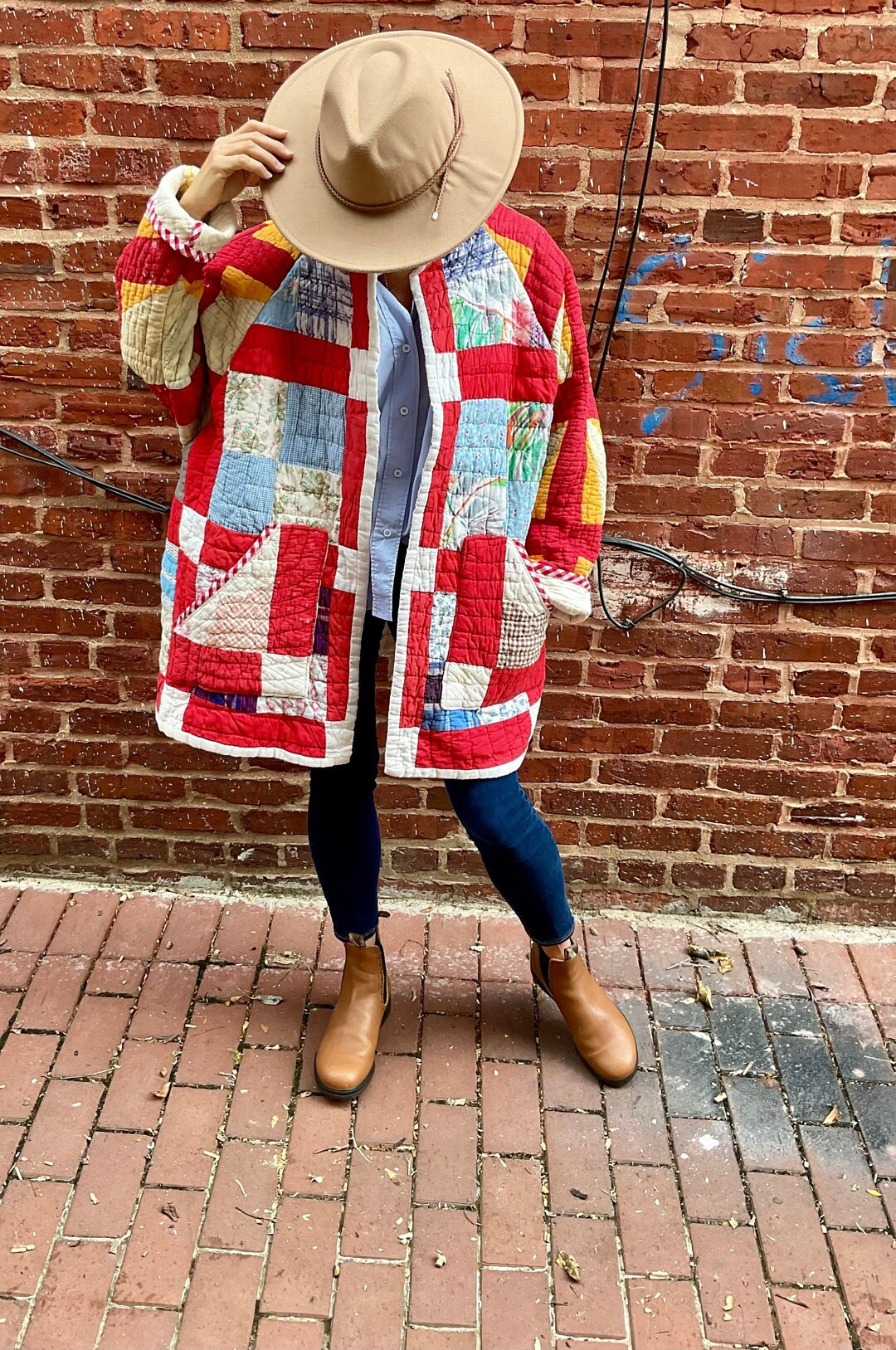 Vintage Patchwork Quilt Handmade Oversized Coat - Etsy | Etsy (US)